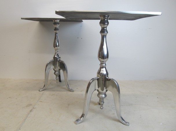 lot 135 image: Matching Pair of Cast Steel Side Tables