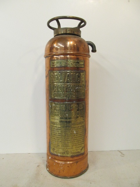 lot 193 image: Antique 24 Copper RELIANCE Minneapolis Fire Extinguisher