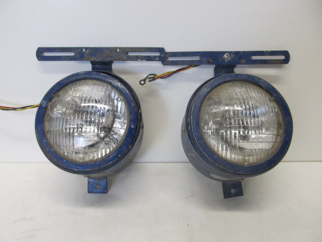 lot 160 image: Pair of Vintage Blue Headlights