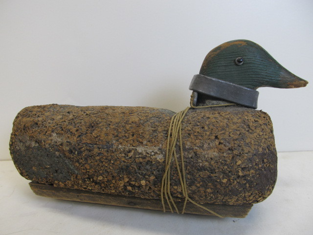 lot 162 image: Antique Wood & Cork Duck Decoy