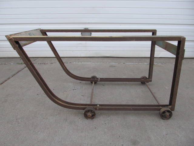 lot 9 image: Antique Industrial Rolling Warehouse Cart