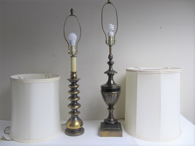 lot 256 image: 2 Vintage solid Brass STIFFEL Table Lamps