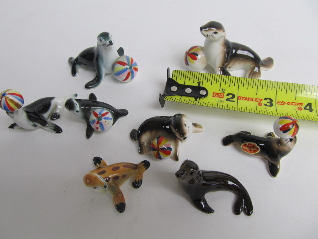lot 259 image: Group of Vintage Miniature Bone china Porcelain Seals