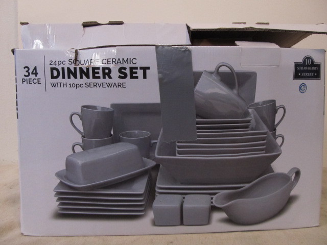lot 221 image: BRAND NEW 34 Piece Dinnerware Set