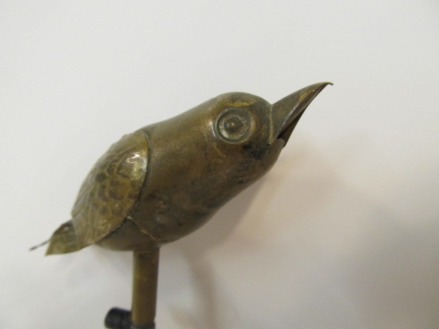 lot 225 image: Antique Brass Figural Bird Whistle