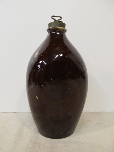 lot 251 image: Antique Stoneware Water Bottle