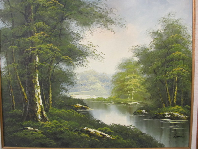 lot 181 image: Framed Signed Oil on Canvas Landscape Painting