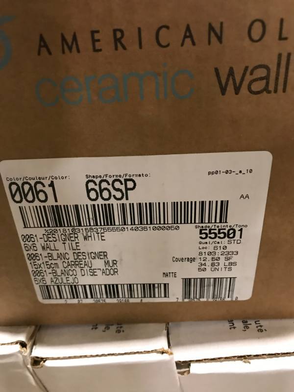 lot 34 image: 6 x 6 White Tile Approx 50sqft