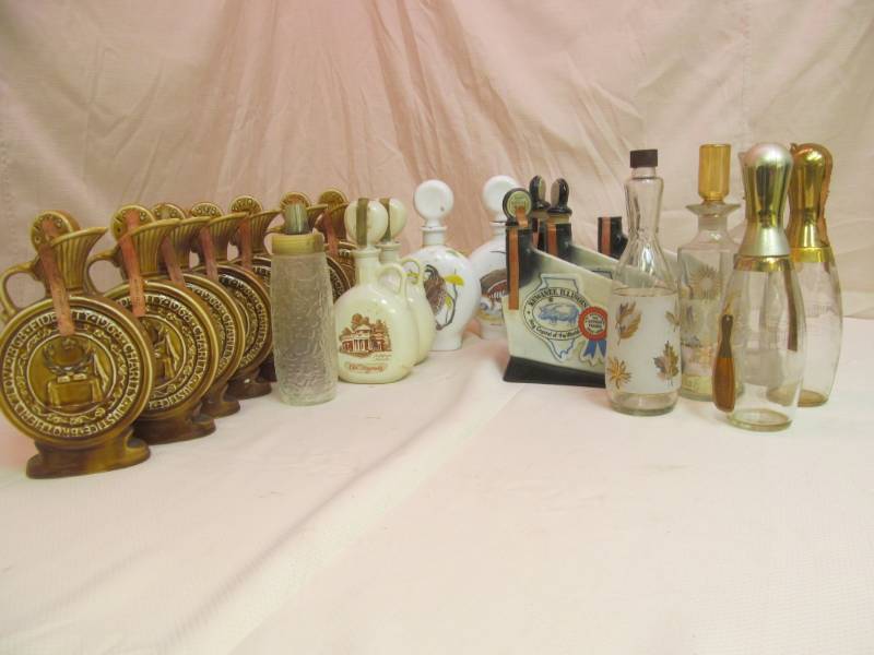 lot 1 image: vintage Jim Beam Decanters