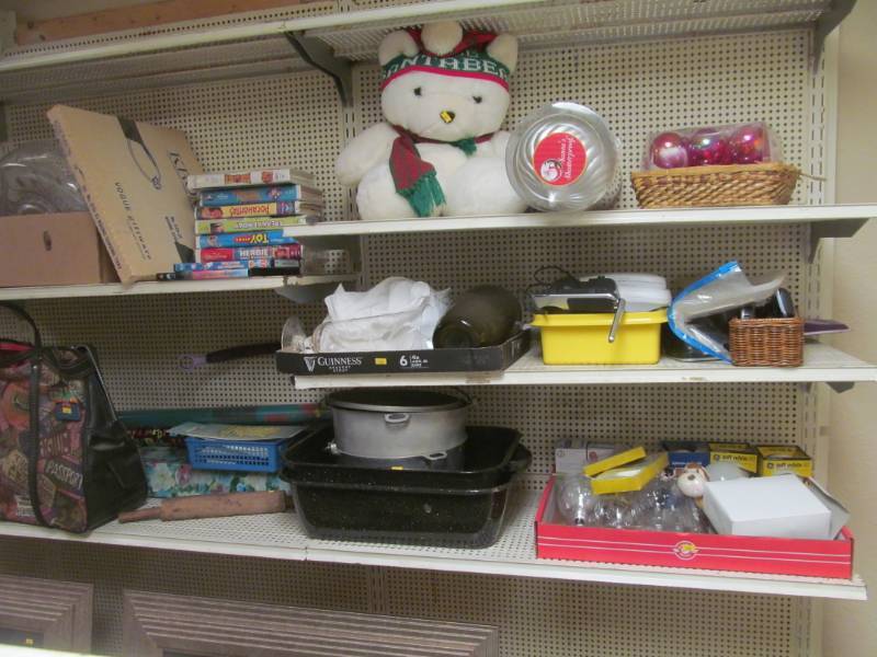 lot 5 image: large lot housewares, shoes, prints