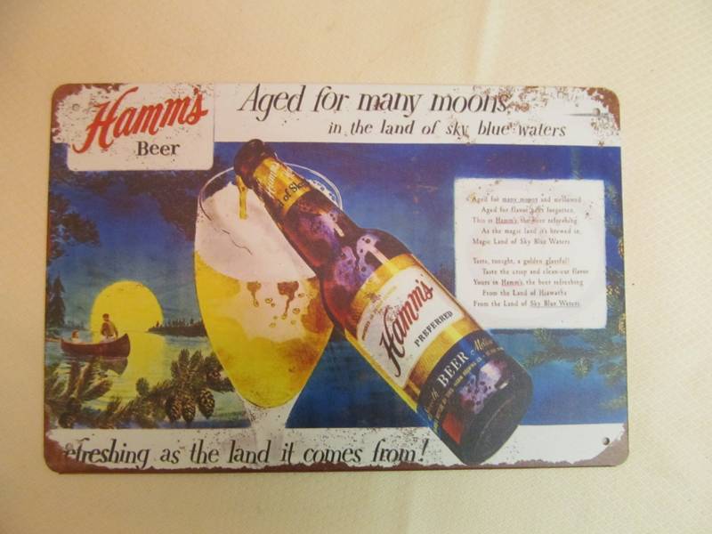 lot 115 image: Metal Sign- Hamms Beer