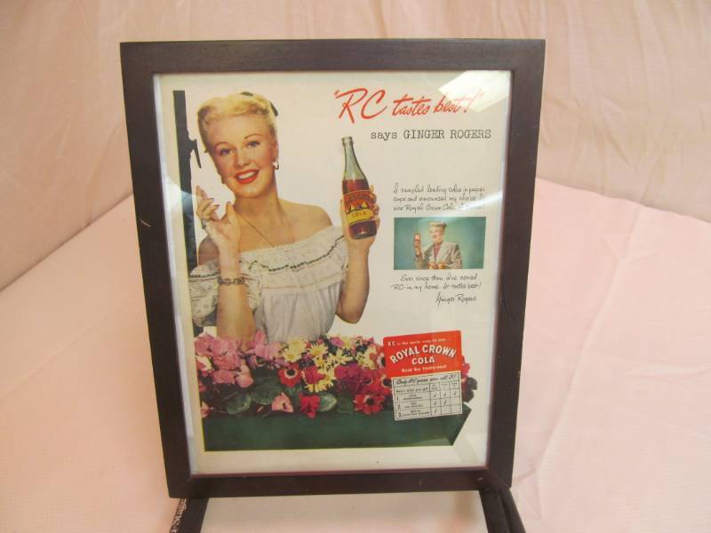 lot 142 image: Vintage Royal Cora Advertisment- Framed 12x16-  Featuring Ginger Rogers