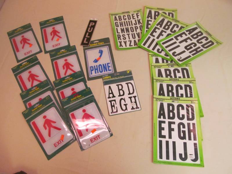 lot 143 image: 5x7 Symbol Signs Self Stick Letters