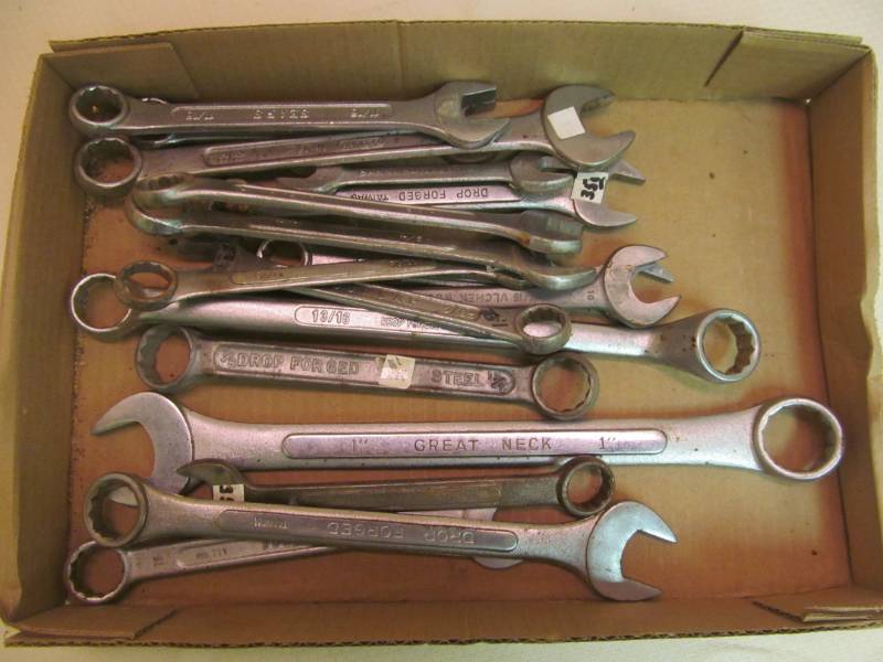 lot 162 image: Group of Boxend and combination Wrenches