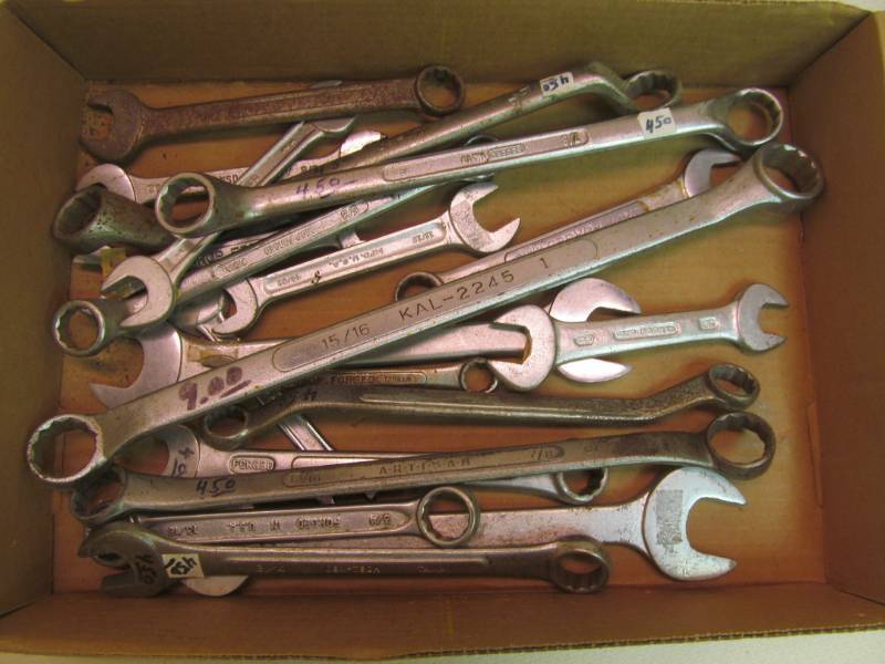 lot 163 image: Group of Boxend and combination Wrenches