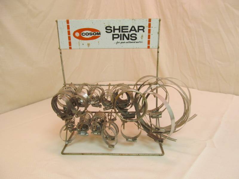 lot 179 image: Cosom Spear Pin Stand w Variety of Hose Clamps
