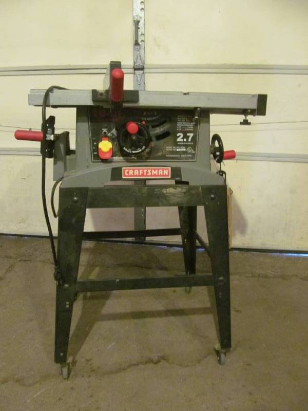 lot 258 image: Craftsman Table Saw with Mobile Stand