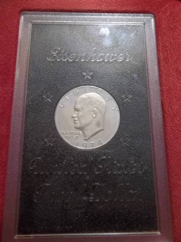 1974 Eisenhower Silver Proof Dollar With Case