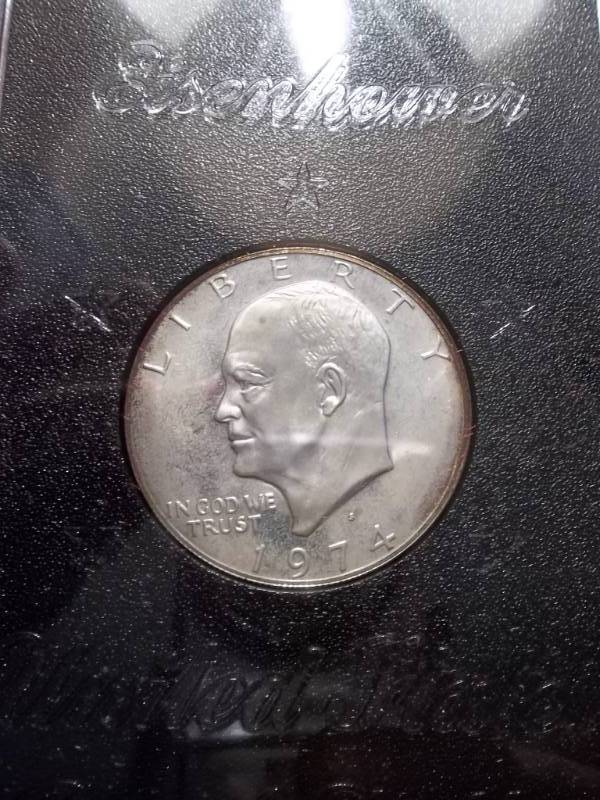 1974 Eisenhower Silver Proof Dollar With Case