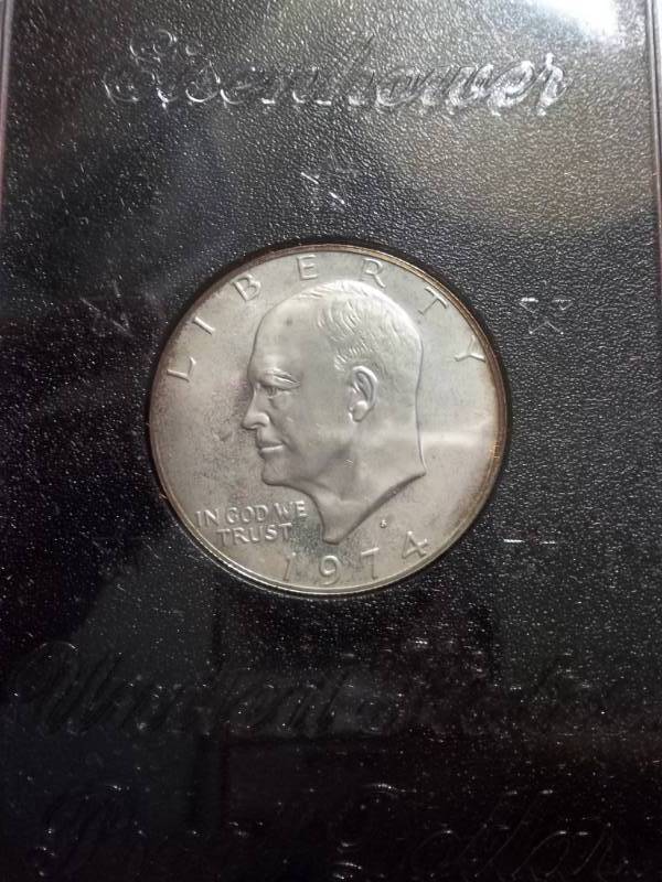 1974 Eisenhower Silver Proof Dollar With Case