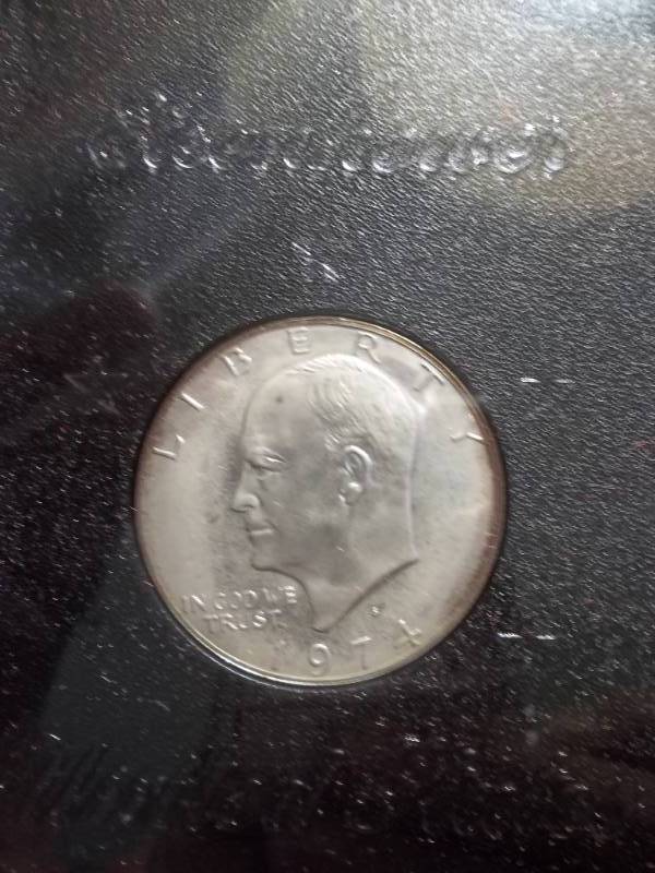 1974 Eisenhower Silver Proof Dollar With Case