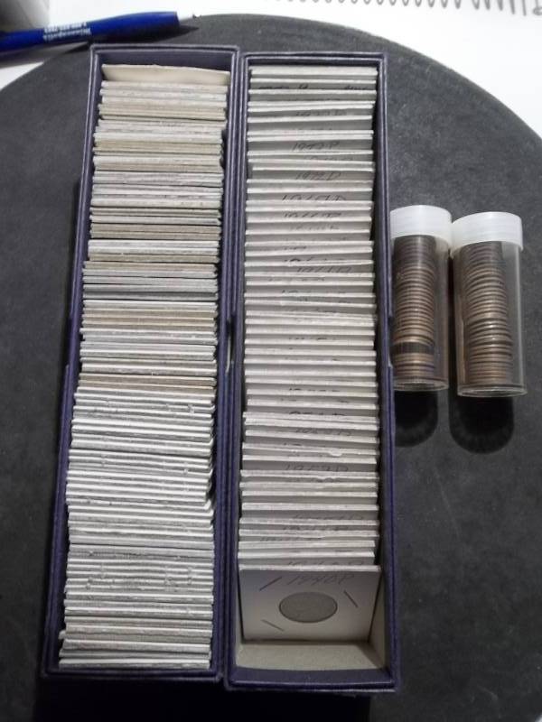 2-Coin Organizers 1-With 55 Jefferson Nickels From 1940-1973 & 1-With Approx. 100 Lincoln Cents From 1909 To 1974