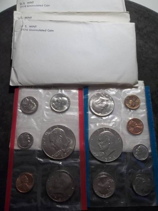 4-Sets Of 1974 US Mint Uncirculated  Coin P & D