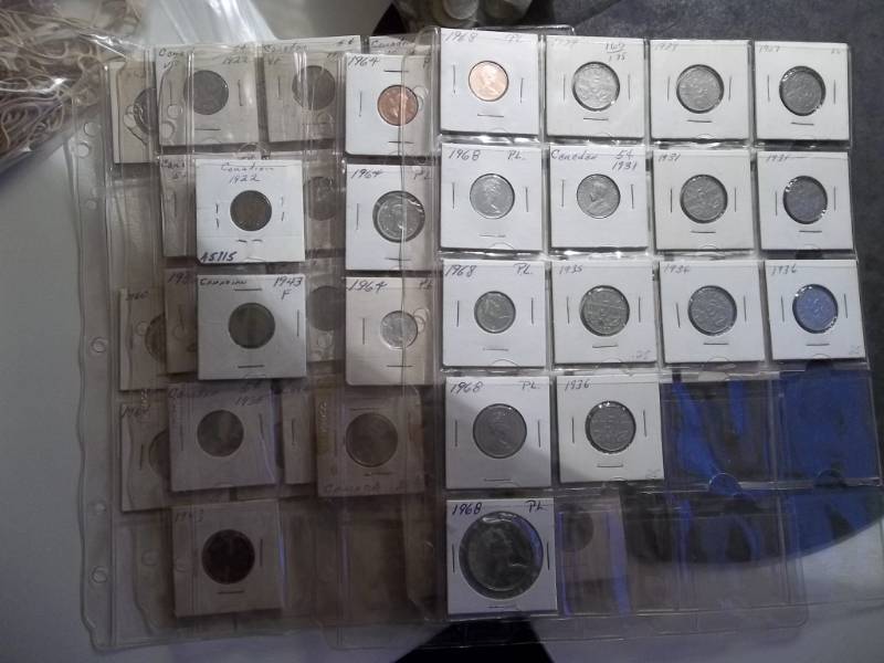 Lot Of Canadian Slabbed Coins 5 Pages From 1920s To 1960 s
