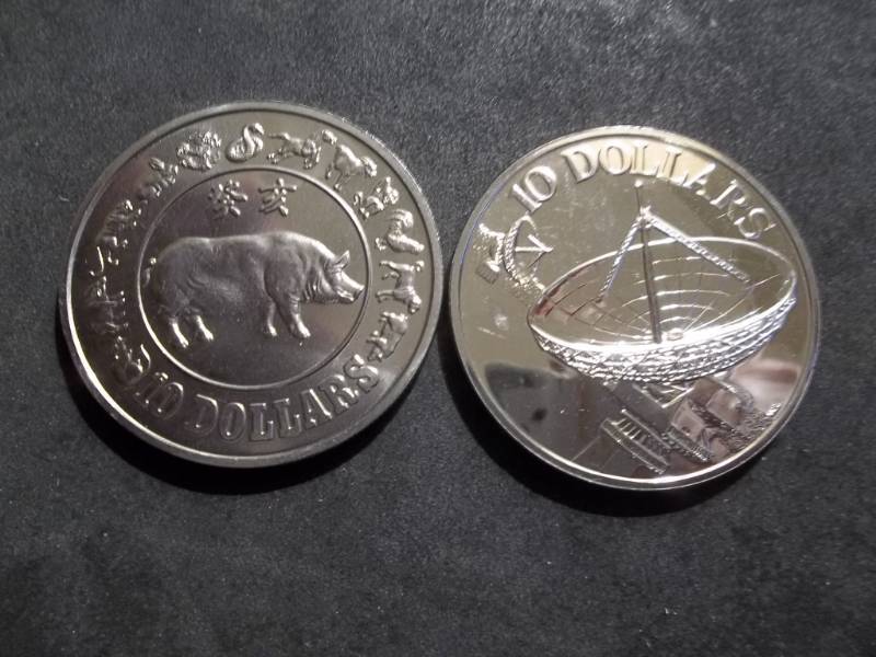 2-Silver Proof 10 Dollar Coins From Singapore 1980, 1983