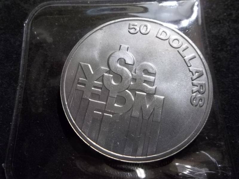 1981 Silver Unc 50 Dollar Coin From Singapore