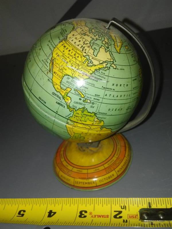 lot 208 image: Small Globe, Circa 1950s or early 60s.