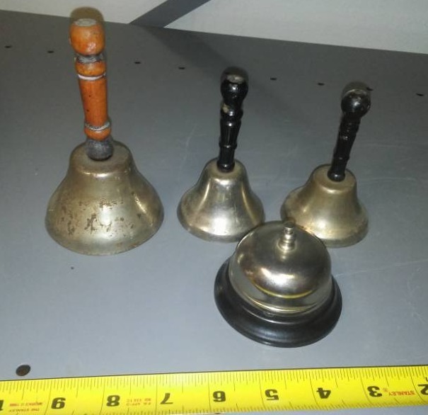 lot 209 image: 4 vintage Bells silver colored.