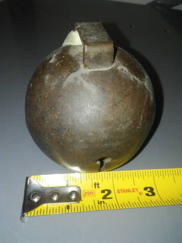 lot 238 image: Round 3 inch ball, Bell with ball.