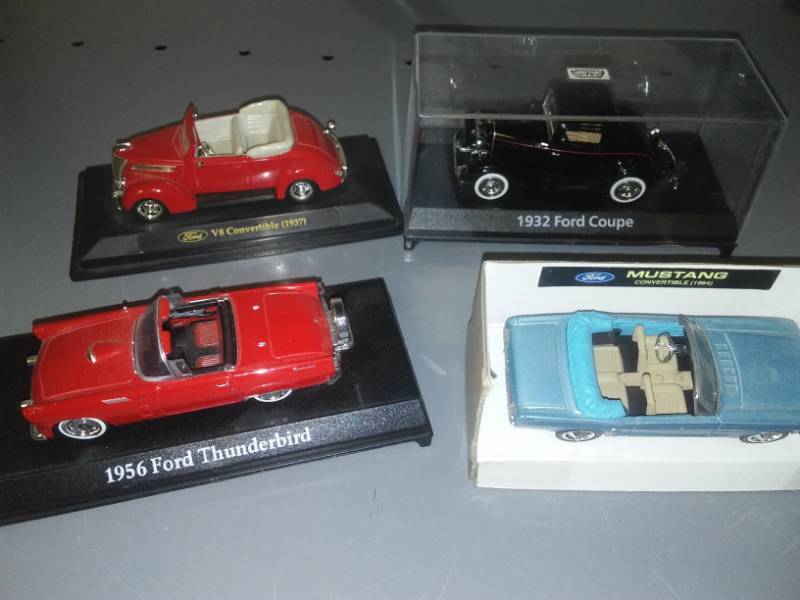 lot 286 image: 4 Fords - 32 Coupe, 37 convertible, 56 Thunderbird, 64 Mustang