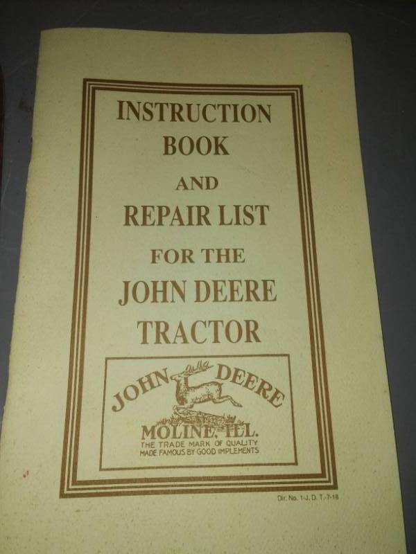 lot 413 image: Miscellaneous doll rocking chair, John Deere repair manual 1918 & More.