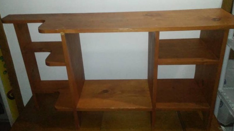 lot 437 image: Pine Bookshelf Cabinet Entertainment Center
