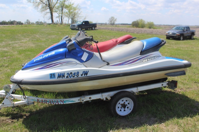 Pair of Jet Skies w Tandem Trailer