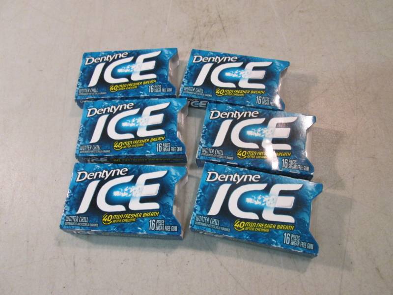 lot 58 image: 6 Packs of Dentyne Ice Gum Best by ...