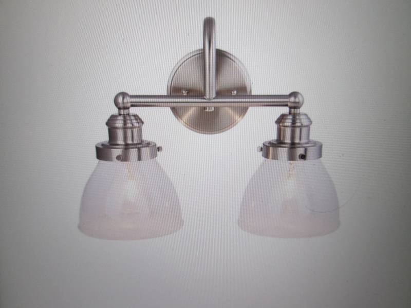 lot 74 image: Hampton Bay 2-Light Brushed Nickel ...