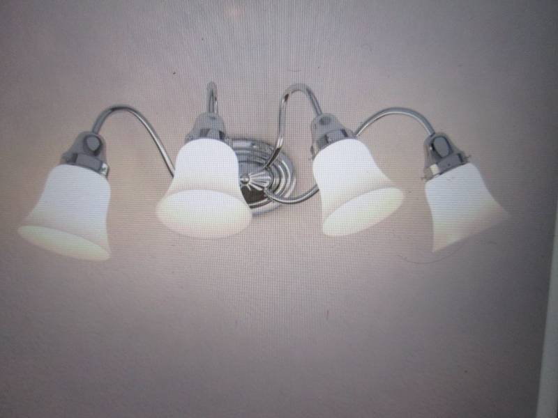 lot 77 image: Hampton Bay 4-Light Chrome Vanity L...