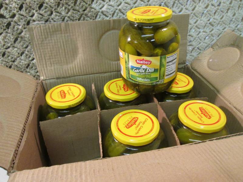 lot 158 image: Case of 6 Large Jars of Whole Garli...