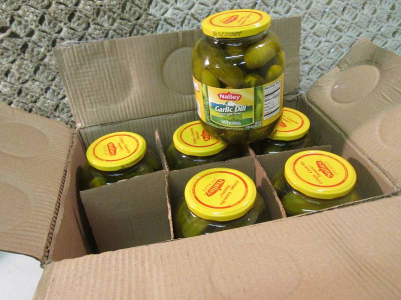 lot 160 image: Case of 6 Large Jars of Whole Garli...