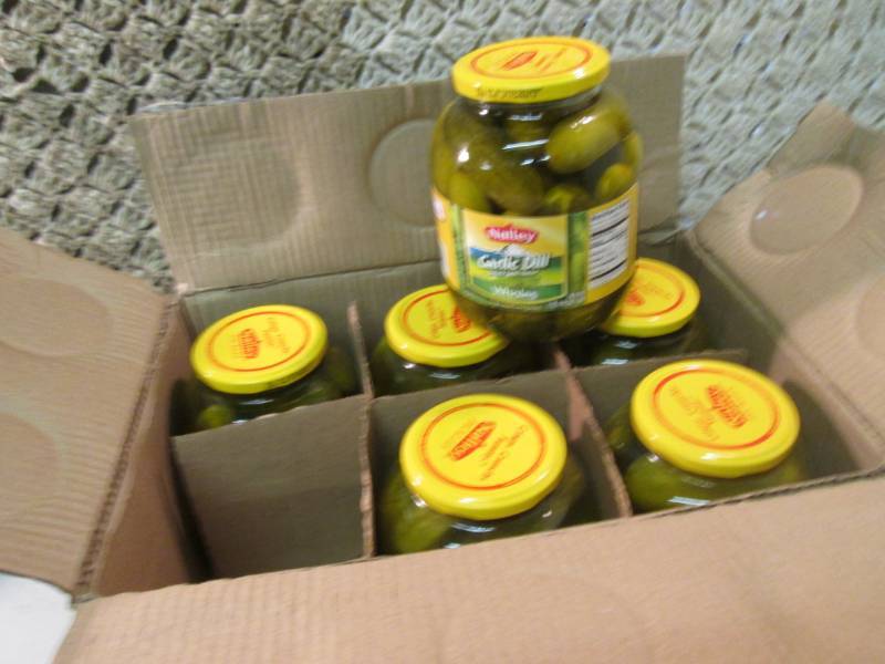 lot 162 image: Case of 6 Large Jars of Whole Garli...