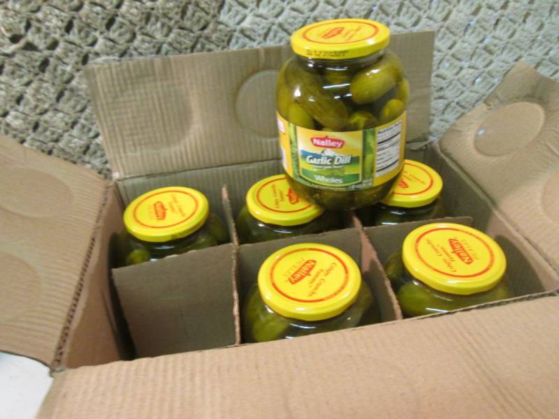 lot 164 image: Case of 6 Large Jars of Whole Garli...
