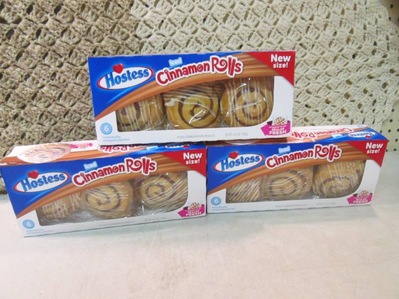 lot 219 image: 3 Boxes of Hostess Iced Cinnamon Ro...