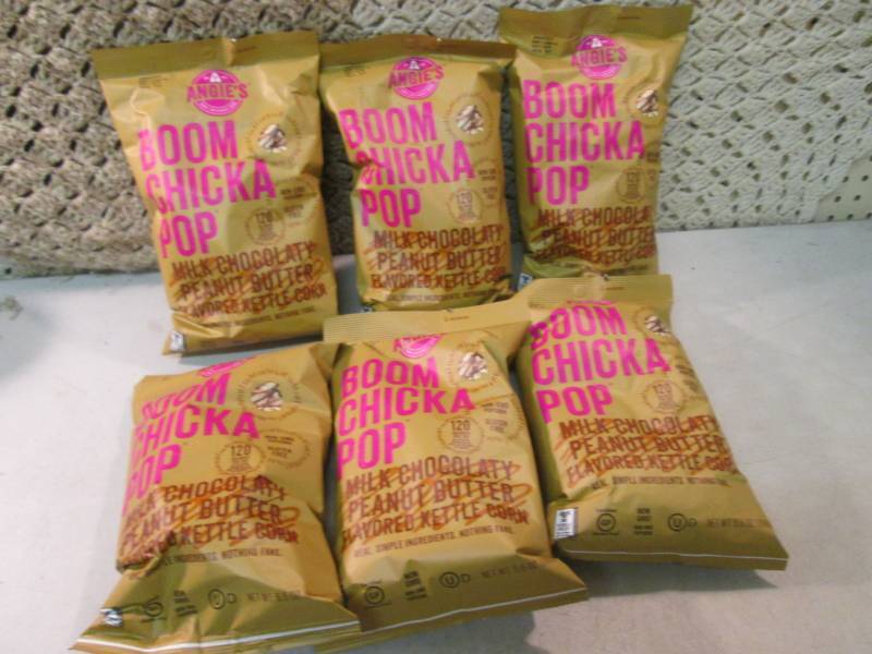 lot 221 image: 6 Bags of Boom Chicka Pop Milk Choc...