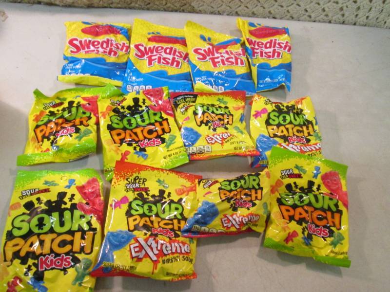 lot 230 image: 12 Assorted Bags of Sour Patch Kids...
