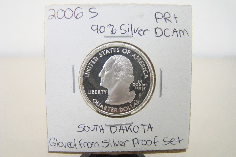 90% Silver 2006-S High Grade South Dakota Proof State Quarter