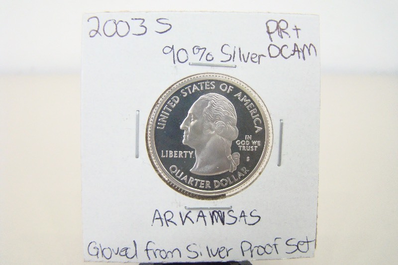 90% Silver 2003-S High Grade Arkansas Proof State Quarter