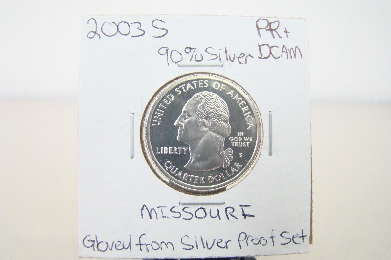 90% Silver 2003-S High Grade Missouri Proof State Quarter
